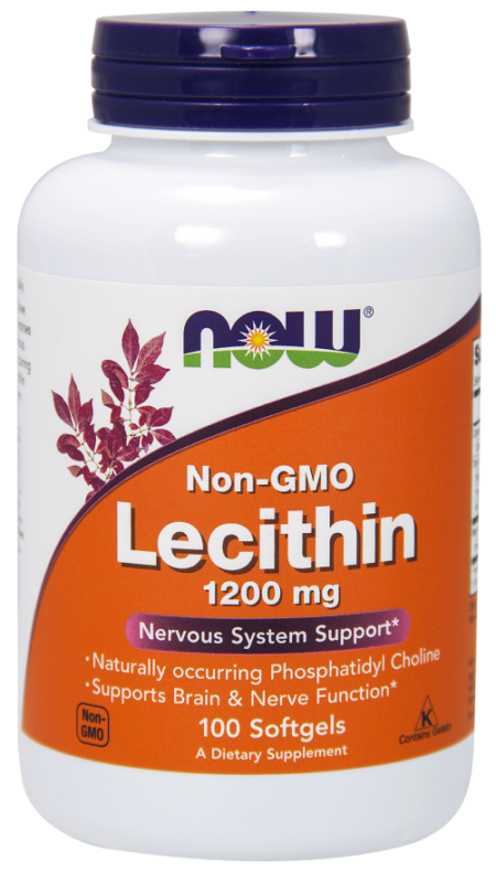 NOW NON-GMO LECITHIN 1200mg 100 SOFTGELS