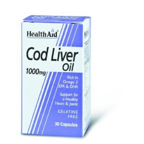 HEALTH AID COD LIVER OIL 1000MG VEGETARIAN CAPSULES 30’S
