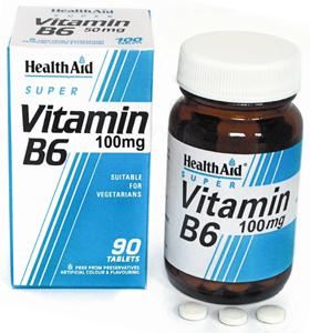 HEALTH AID VITAMIN B6 (PYRIDOXINE HCl) 100mg PROLONGED RELEASE TABLETS 90's