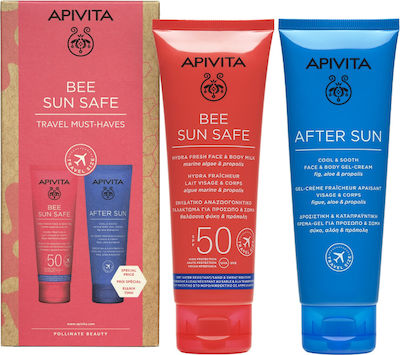 APIVITA BEE SUN SAFE SET HYDRA FRESH FACE BODY SPF50 100ML & APIVITA AFTER SUN GEL-CREAM 100ML