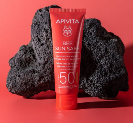 Apivita Anti-Spot & Anti-Age Defense Tinted Face Cream SPF50