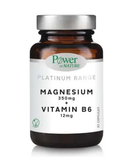 POWER PLATINUM MAGNESIUM 350MG + VITAMIN B6 12MG 30S CAPS