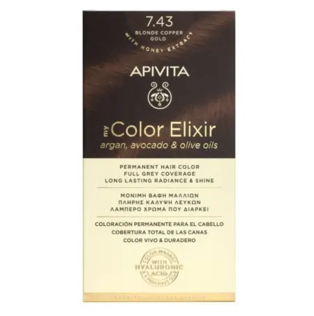 APIVITA MY COLOR ELIXIR N7.43 ΞΑΝΘΟ ΧΑΛΚΙΝΟ ΜΕΛΙ